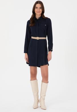 Kadın Lacivert Dokuma Elbise - 50317615012