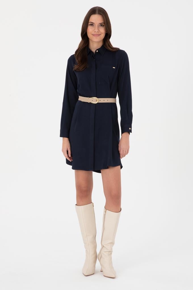 Kadın Lacivert Dokuma Elbise