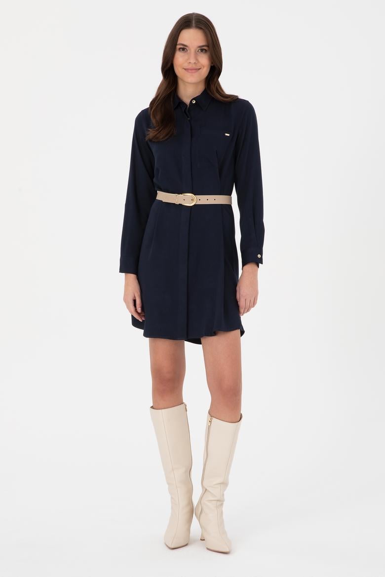 Kadın Lacivert Dokuma Elbise