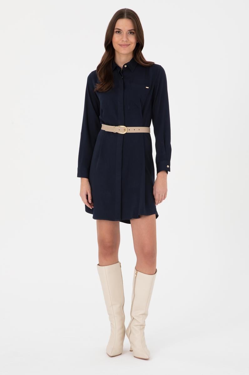 Kadın Lacivert Dokuma Elbise