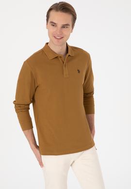 Erkek Regular Fit Polo Yaka Haki Basic Sweatshirt - 50307688064
