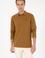 Erkek Regular Fit Polo Yaka Haki Basic Sweatshirt