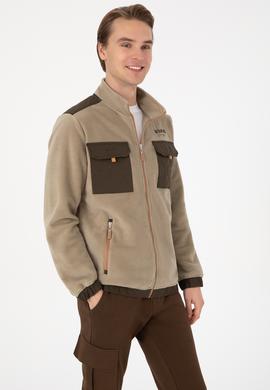 Erkek Açık Haki Örme Hırka - 50309979054