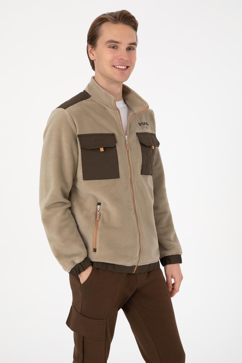 Erkek Açık Haki Örme Hırka - 50309979054