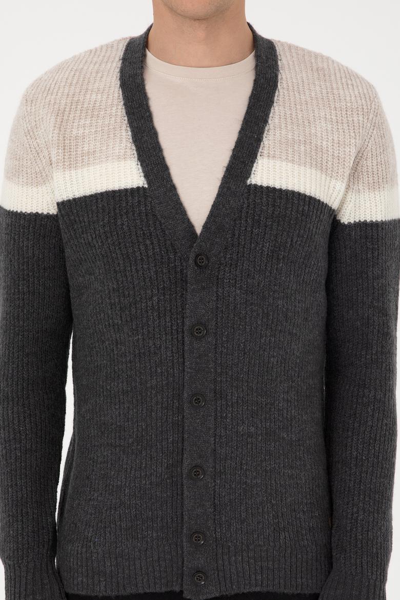 Erkek Antrasit Triko Hırka - 50315033015