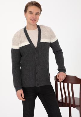 Erkek Antrasit Triko Hırka - 50315033015