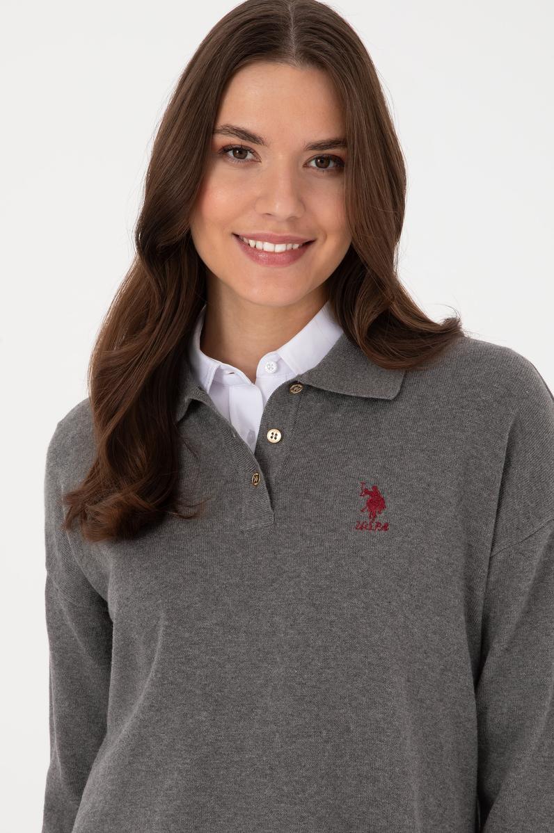 Kadın Gri Melanj Kazak