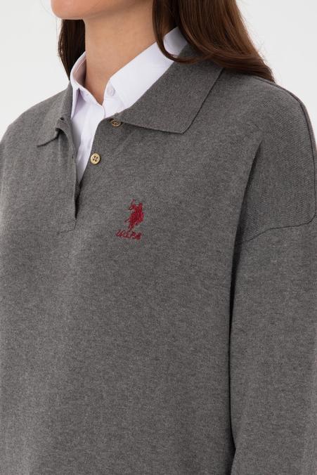 Kadın Gri Melanj Kazak