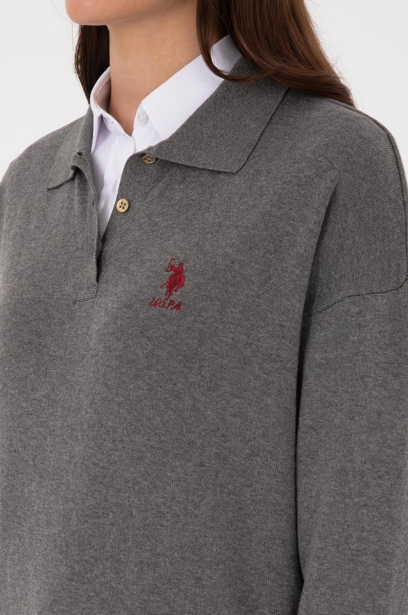 Kadın Gri Melanj Kazak