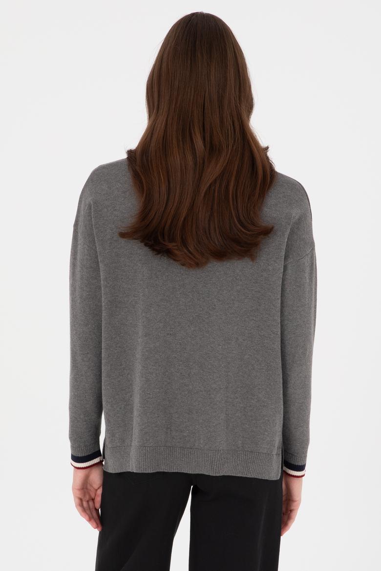 Kadın Gri Melanj Kazak - 50314707003