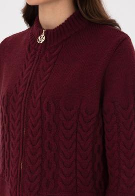 Kadın Bordo Triko Hırka - 50314669024