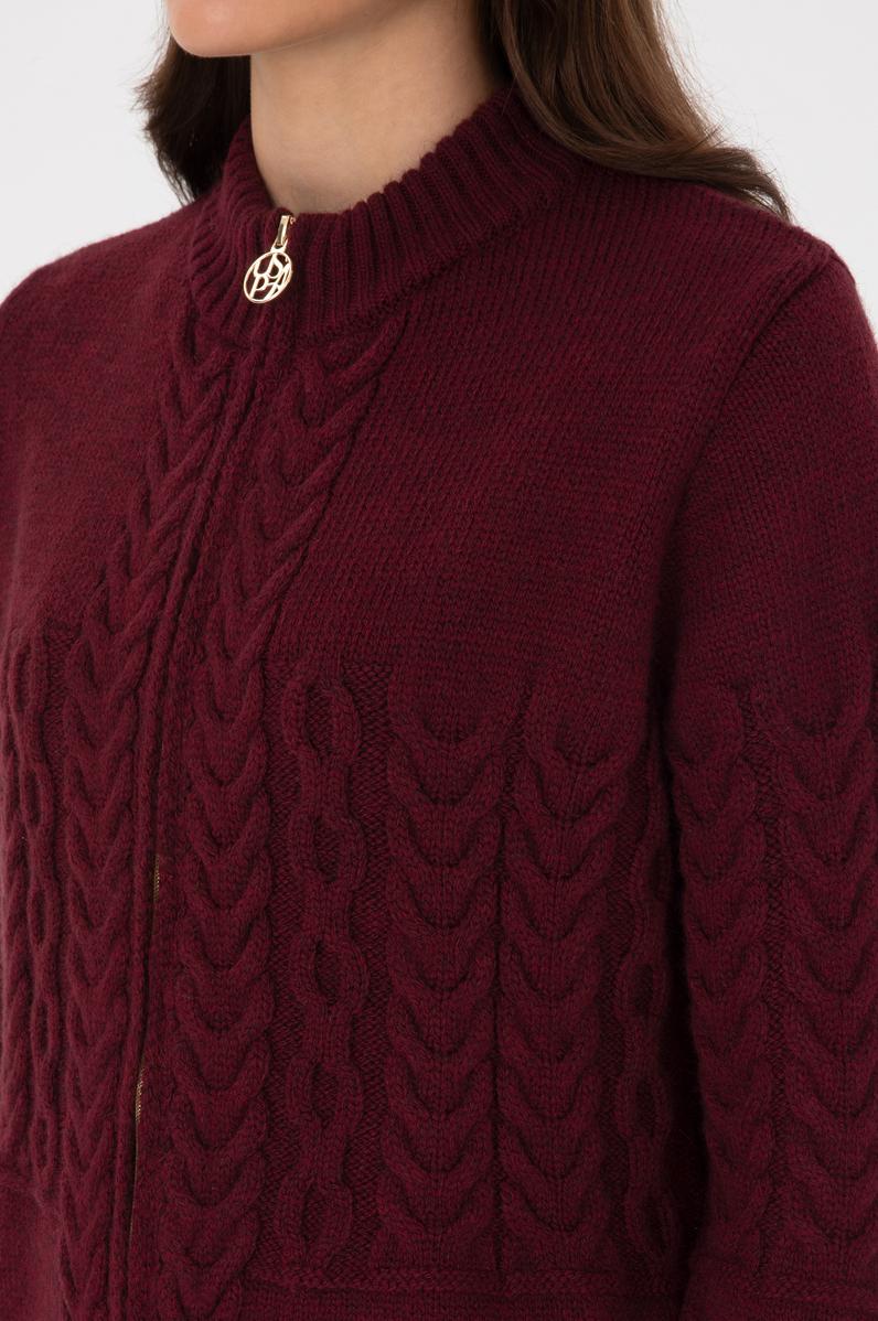 Kadın Bordo Triko Hırka