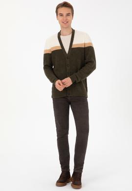 Erkek Haki Triko Hırka - 50315033007