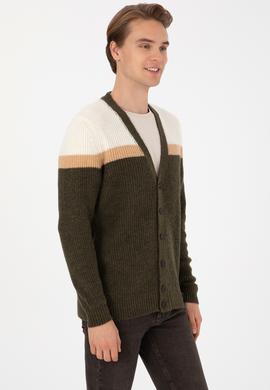 Erkek Haki Triko Hırka - 50315033007