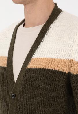 Erkek Haki Triko Hırka - 50315033007