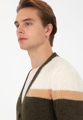 Erkek Haki Triko Hırka - 50315033007