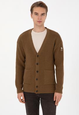 Erkek Haki Triko Hırka - 50314960001