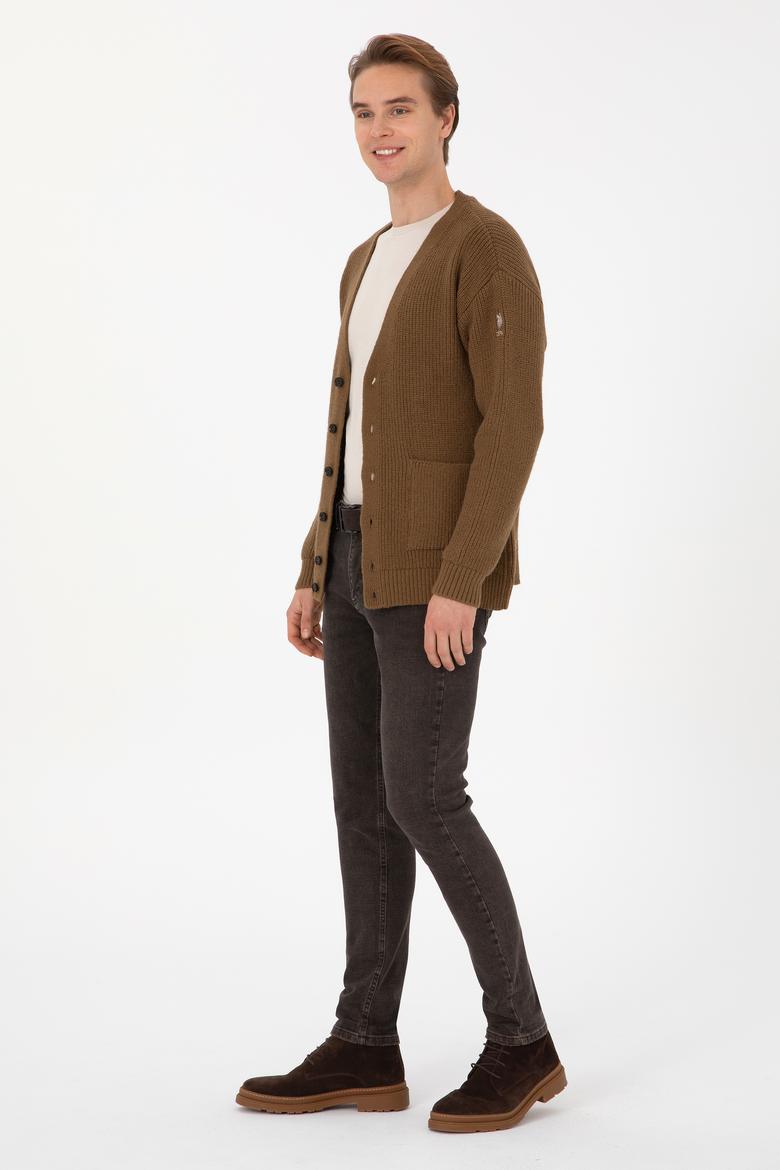 Erkek Haki Triko Hırka - 50314960001