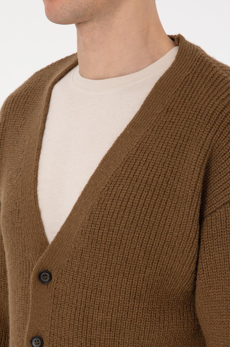 Erkek Haki Triko Hırka