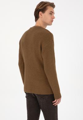 Erkek Haki Triko Hırka - 50314960001