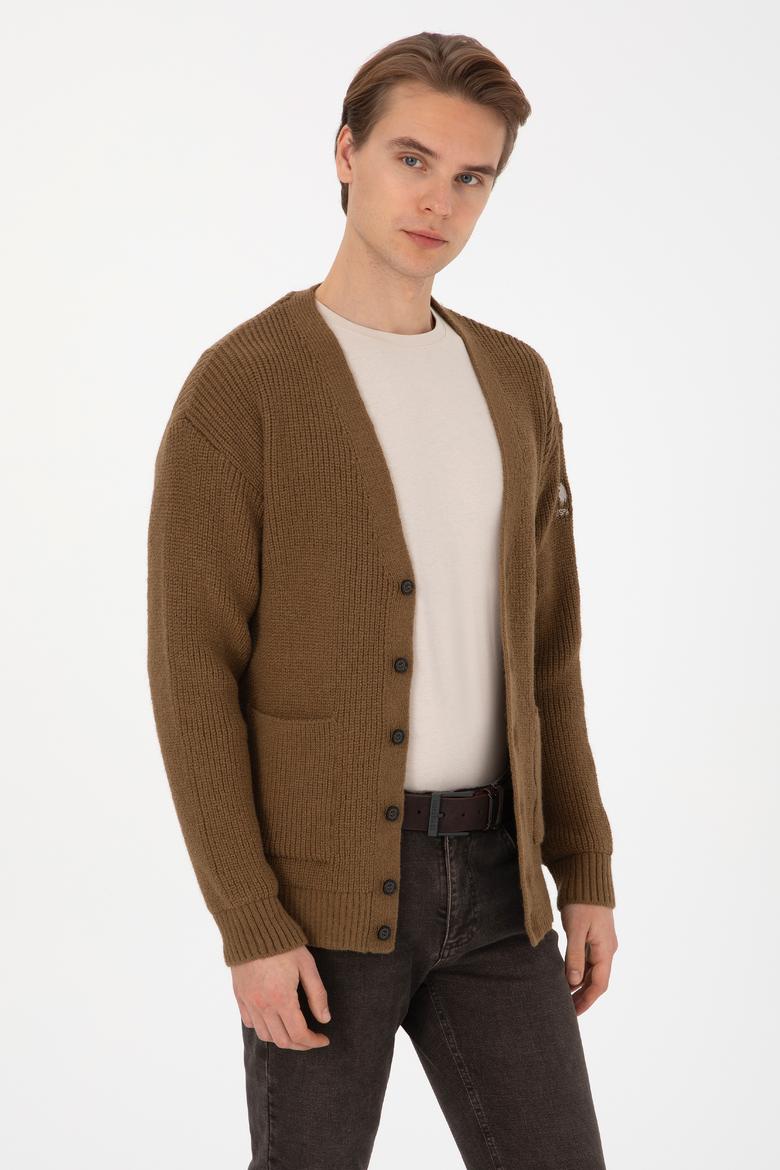 Erkek Haki Triko Hırka - 50314960001