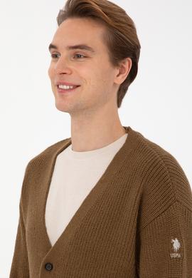 Erkek Haki Triko Hırka - 50314960001