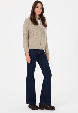 Kadın Açık Haki Triko Hırka - 50314669014