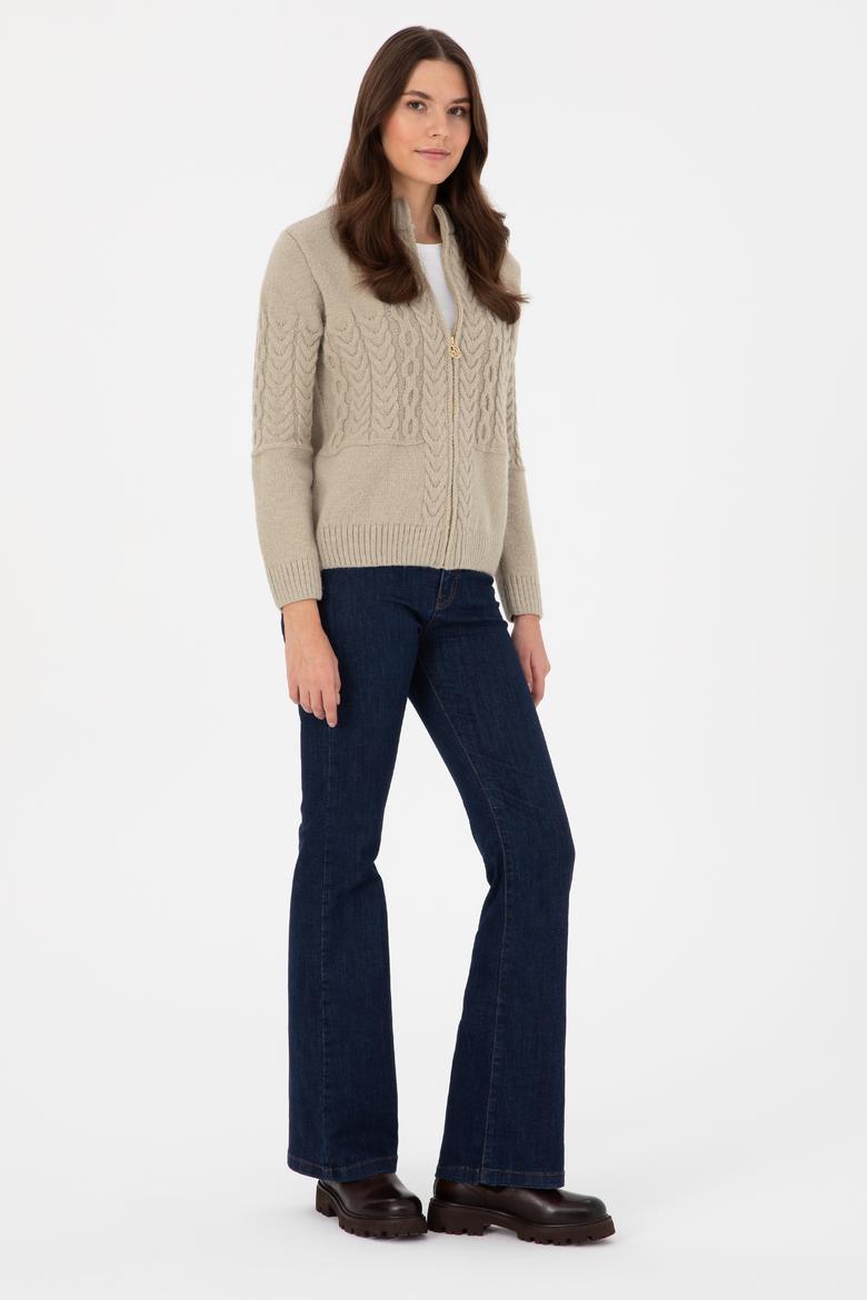 Kadın Açık Haki Triko Hırka - 50314669014