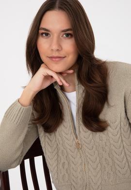 Kadın Açık Haki Triko Hırka - 50314669014