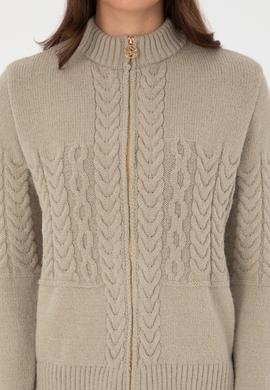 Kadın Açık Haki Triko Hırka - 50314669014