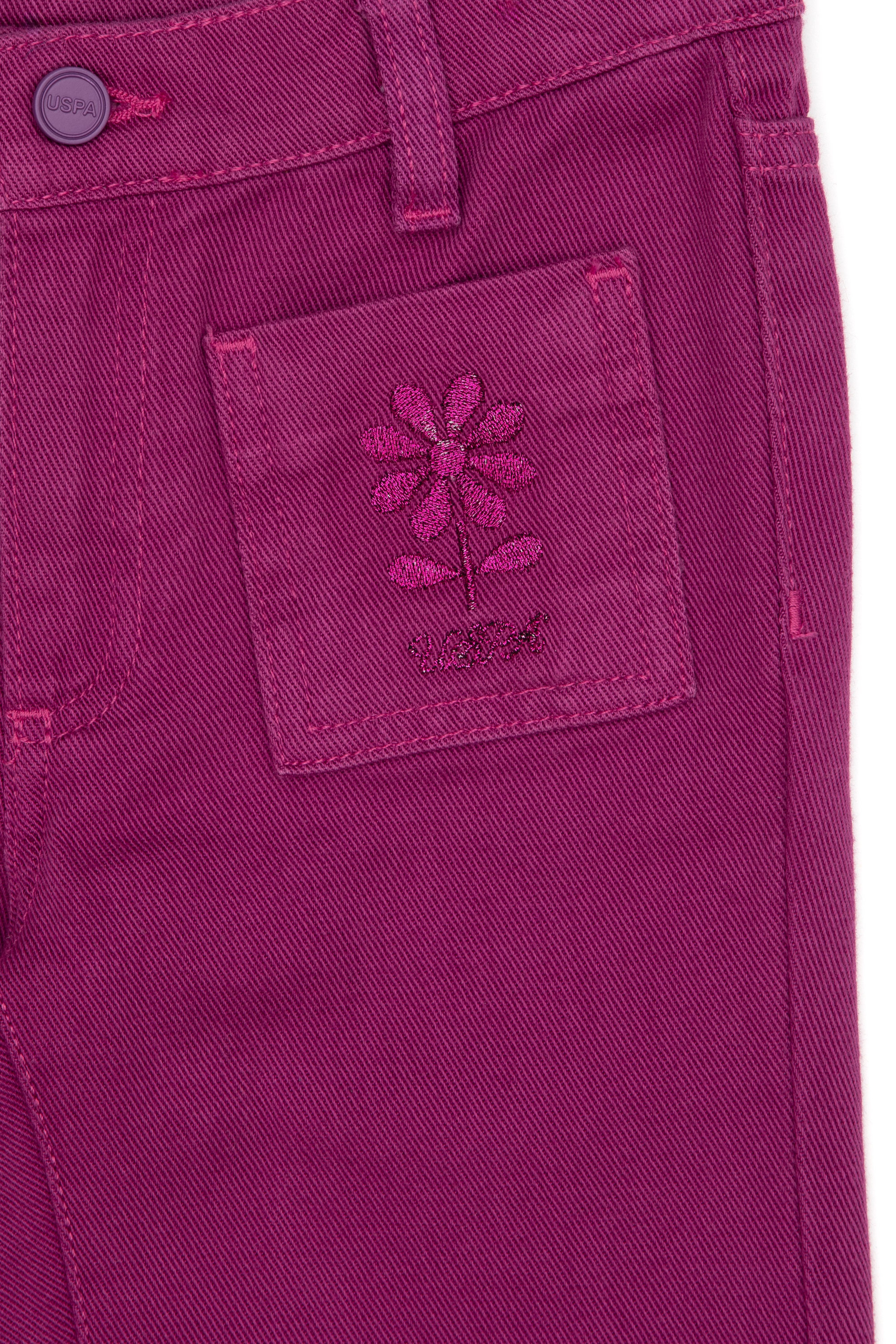 Kız Çocuk Menekşe Kanvas Pantolon - Image 4