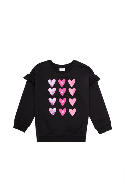 Kız Çocuk Siyah Sweatshirt