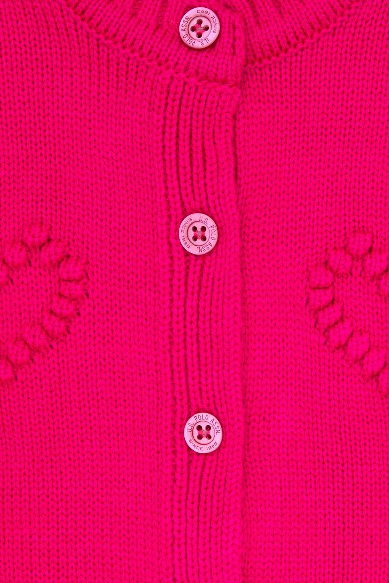 Kız Çocuk Fuşya Triko Hırka - 50316277002