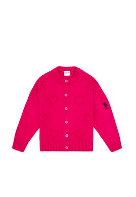 Kız Çocuk Fuşya Triko Hırka - 50316277002