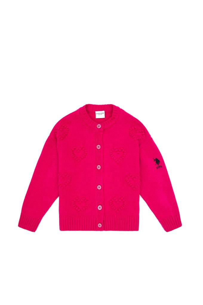 Kız Çocuk Fuşya Triko Hırka