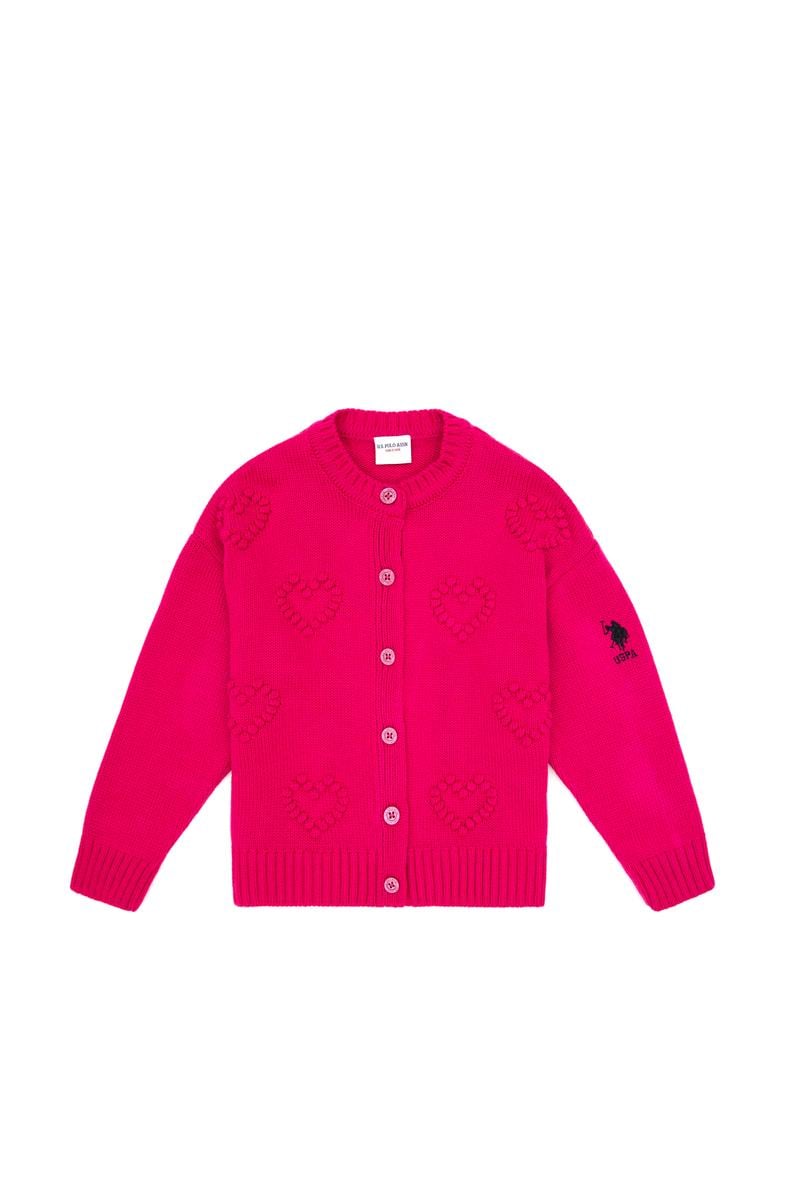 Kız Çocuk Fuşya Triko Hırka