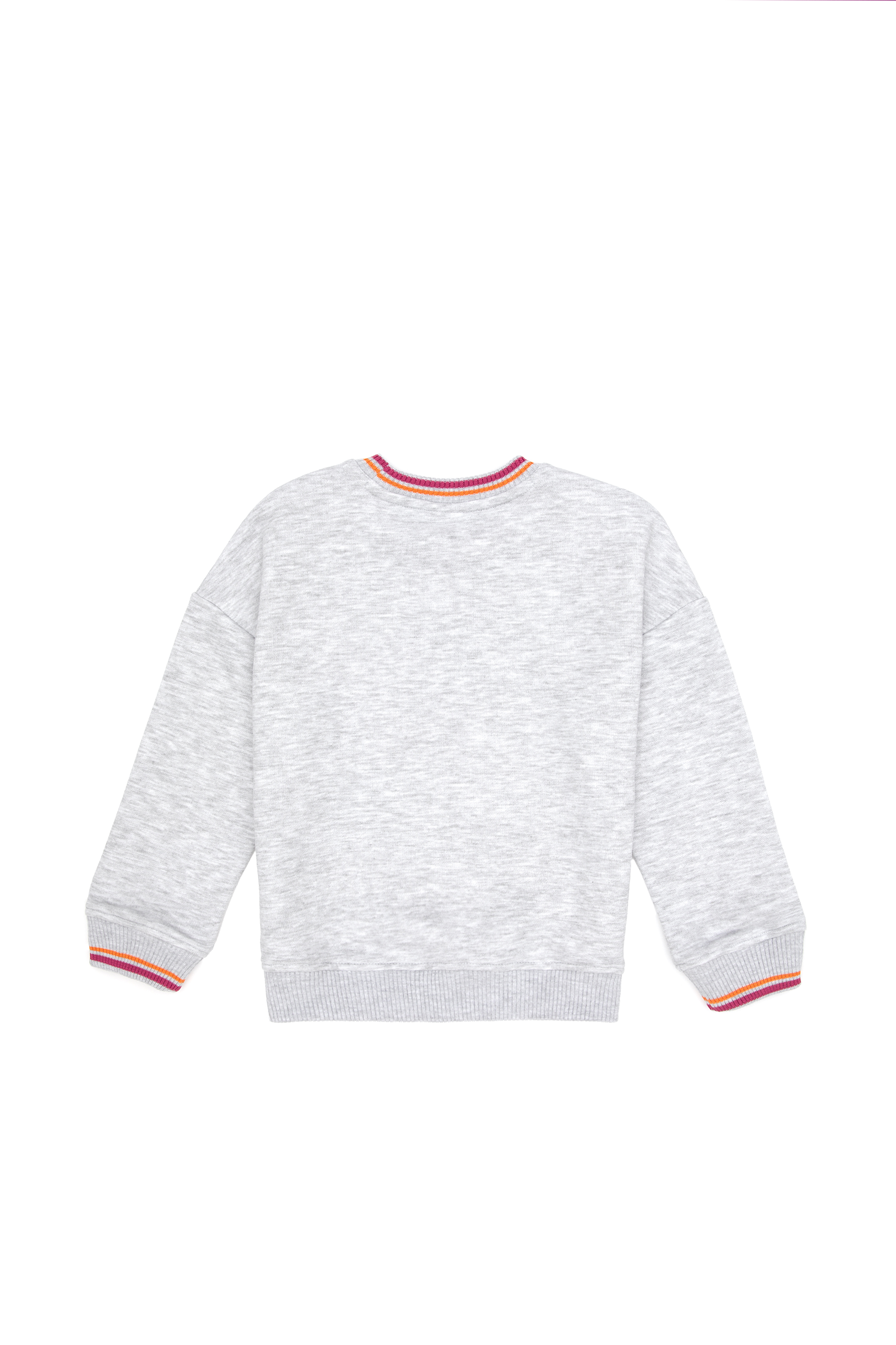 Kız Çocuk Açık Gri Melanj Sweatshirt - Image 3