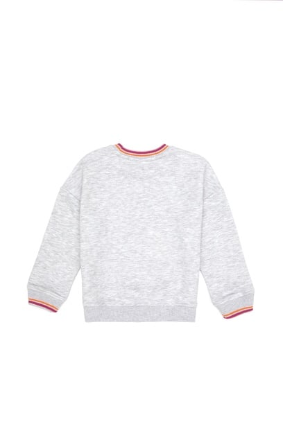 Kız Çocuk Açık Gri Melanj Sweatshirt