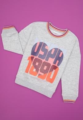 Kız Çocuk Açık Gri Melanj Sweatshirt - 50317900012