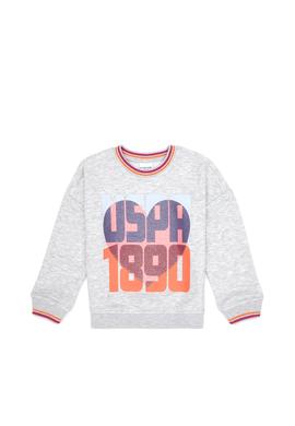 Kız Çocuk Açık Gri Melanj Sweatshirt - 50317900012