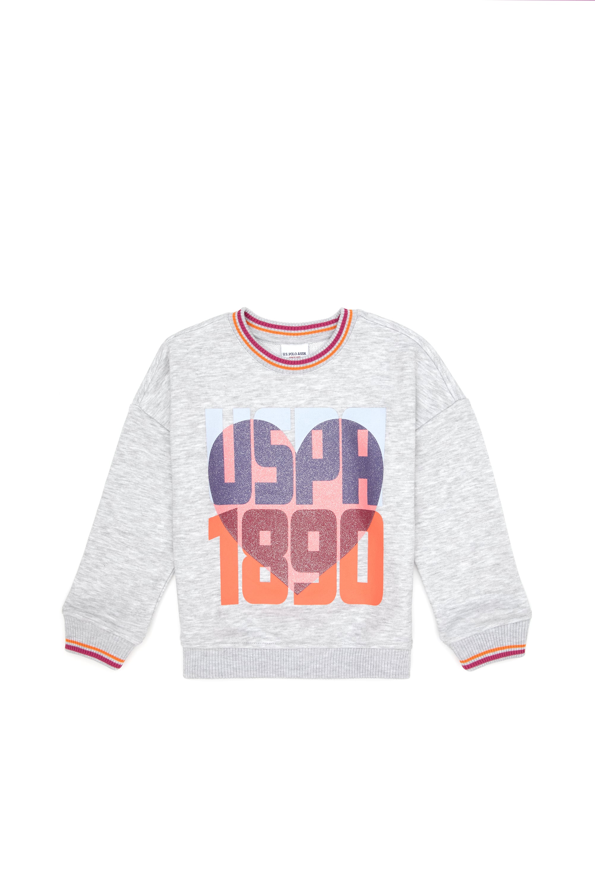 Kız Çocuk Açık Gri Melanj Sweatshirt