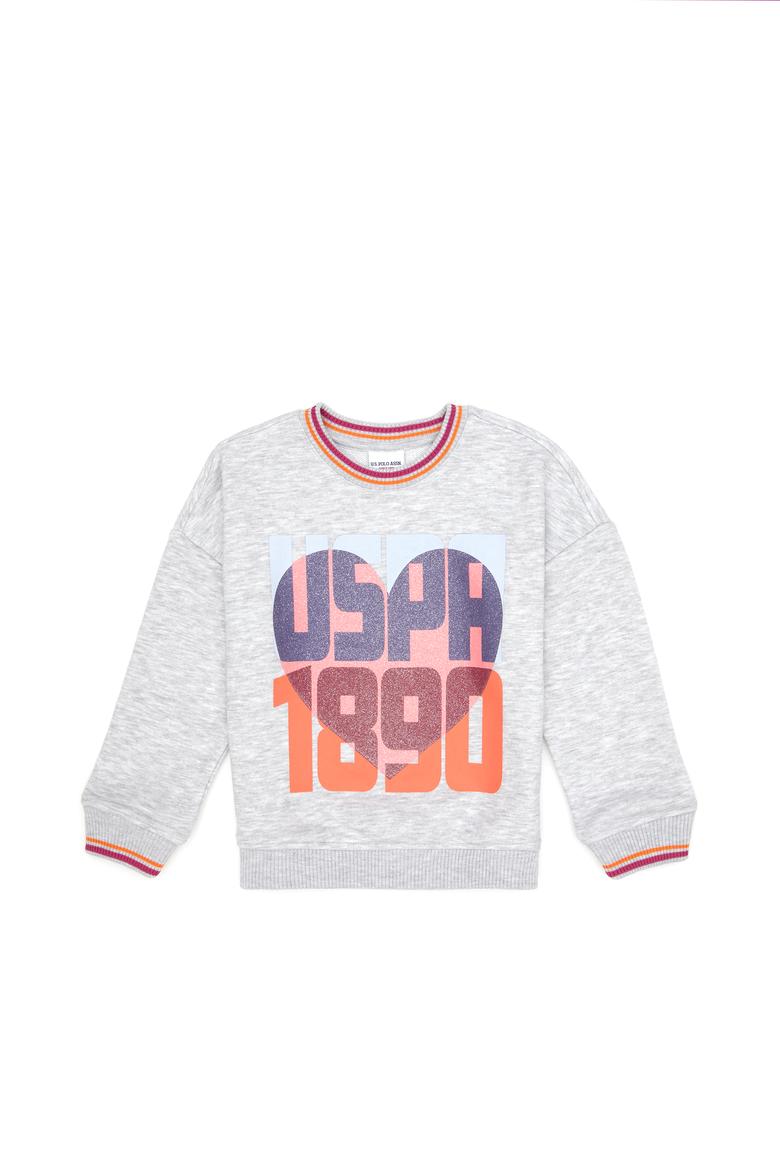Kız Çocuk Açık Gri Melanj Sweatshirt - 50317900012