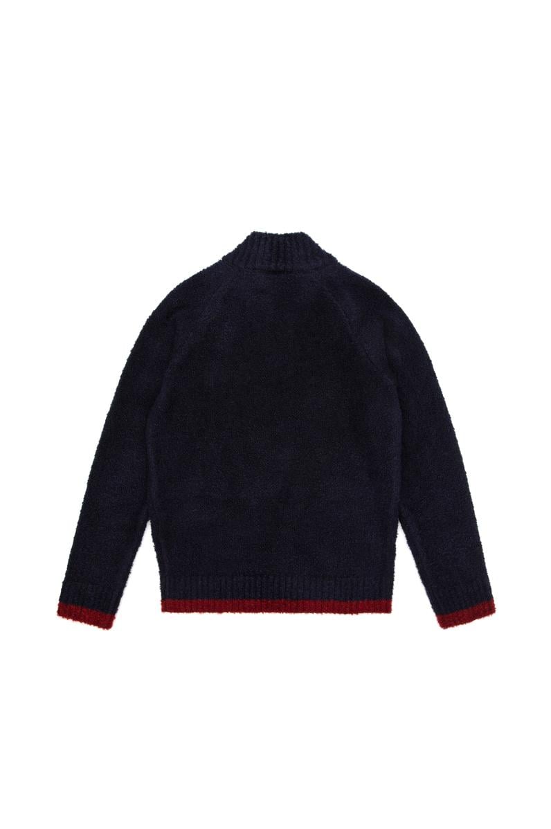 Erkek Çocuk Lacivert Yarım Fermuarlı Kazak