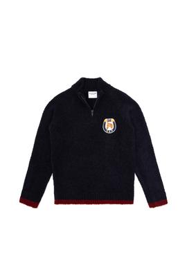 Erkek Çocuk Lacivert Yarım Fermuarlı Kazak - 50315610016