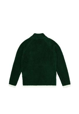 Erkek Çocuk Yeşil Yarım Fermuarlı Kazak - 50315610008