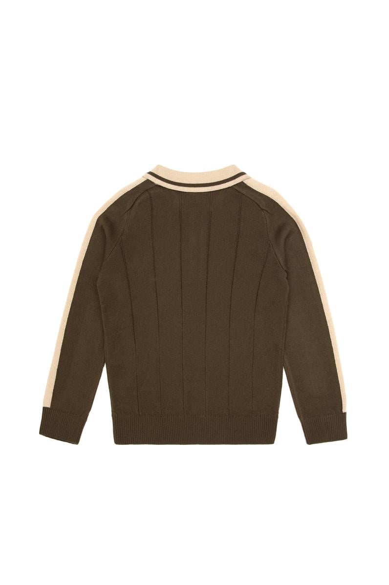 Erkek Çocuk Yeşil Polo Yaka Kazak