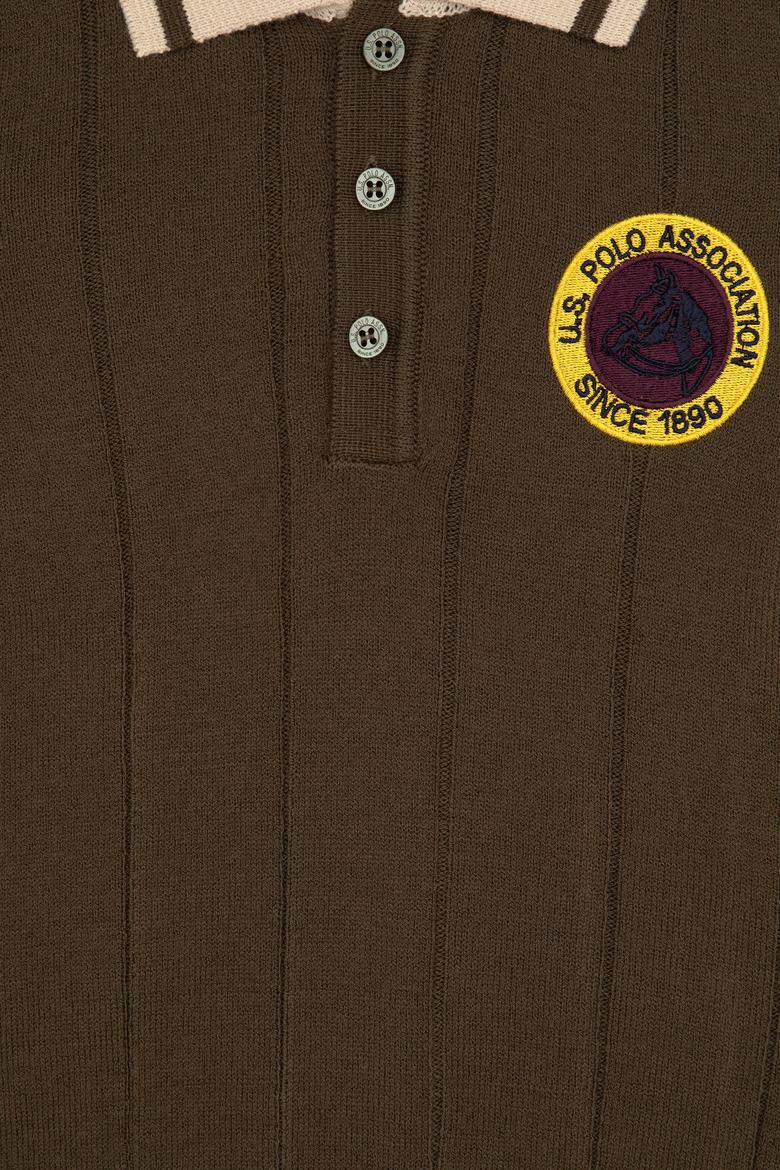 Erkek Çocuk Yeşil Polo Yaka Kazak - 50315629022