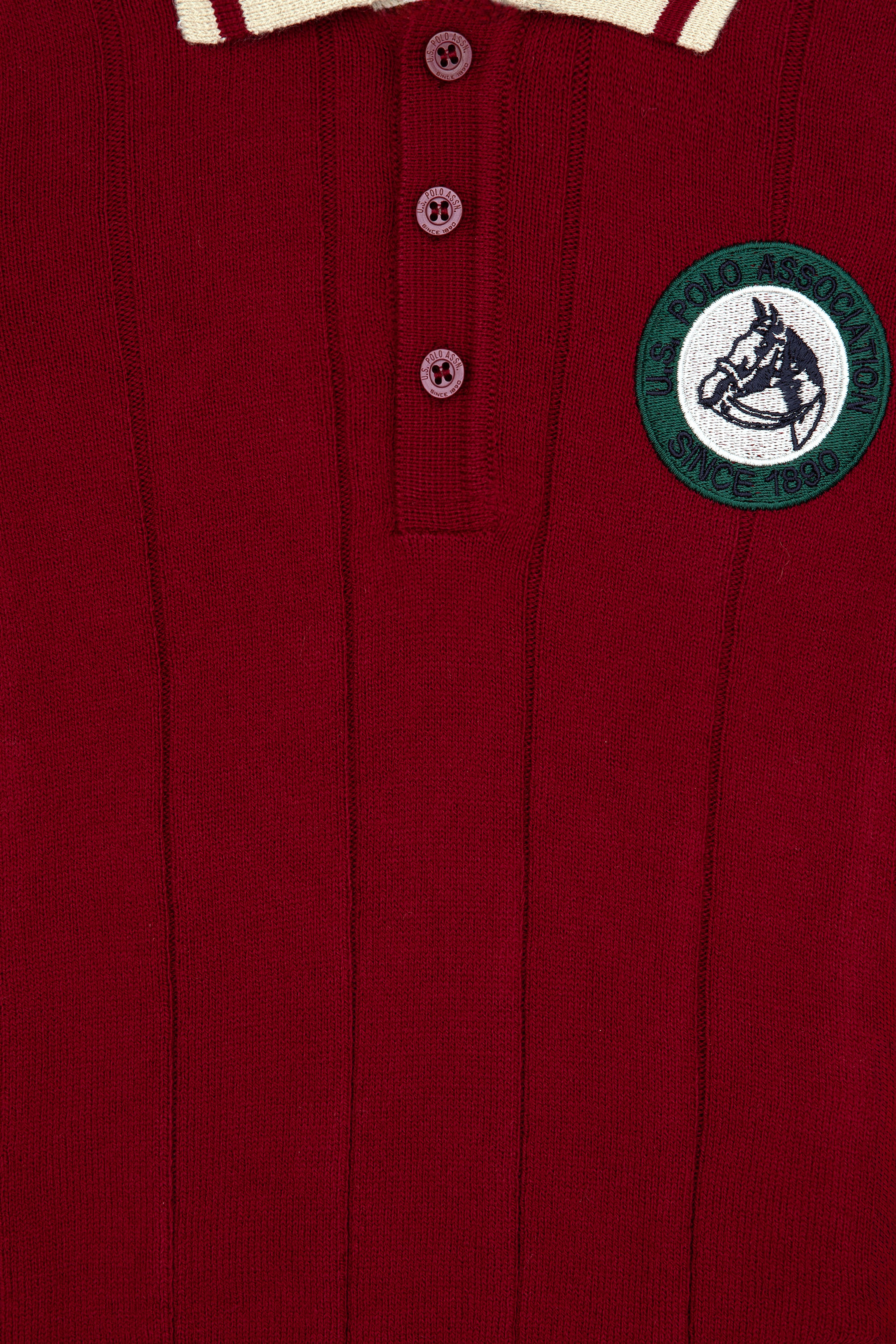 Erkek Çocuk Bordo Polo Yaka Kazak - Image 3