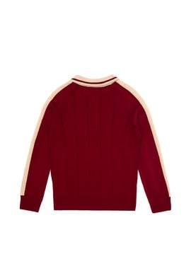 Erkek Çocuk Bordo Polo Yaka Kazak - 50315629018