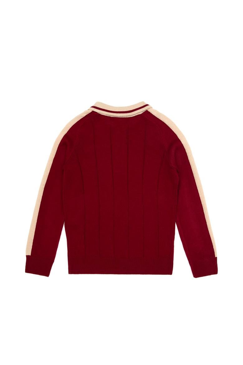 Erkek Çocuk Bordo Polo Yaka Kazak - 50315629018